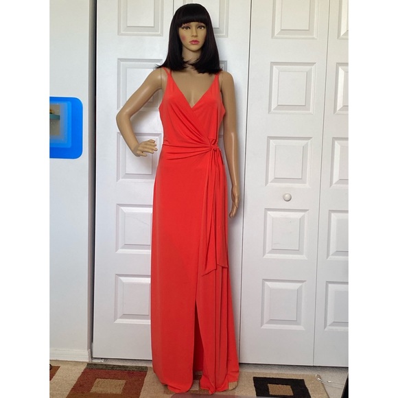 Express Coral Maxi Wrap dress - Picture 3 of 5